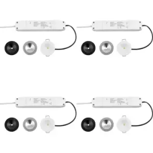 Image of 4 PACK Recessed Emergency Ceiling Guide Light Kit - Daylight White LED - White