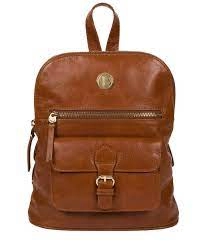 Image of Pure Luxuries London Hazelnut 'Zinnia' Leather Backpack - tan