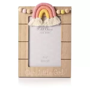 Image of Downtown Mdf Photo Frame With Macrame Rainbow Little Girl 4x6, Wood