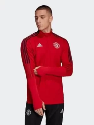 Image of adidas Manchester United Tiro Training Top, Red, Size S, Men