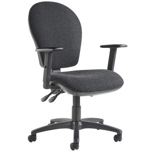 Image of Dams Lento High Back Operator Chair with Adjustable Arms - Charcoal