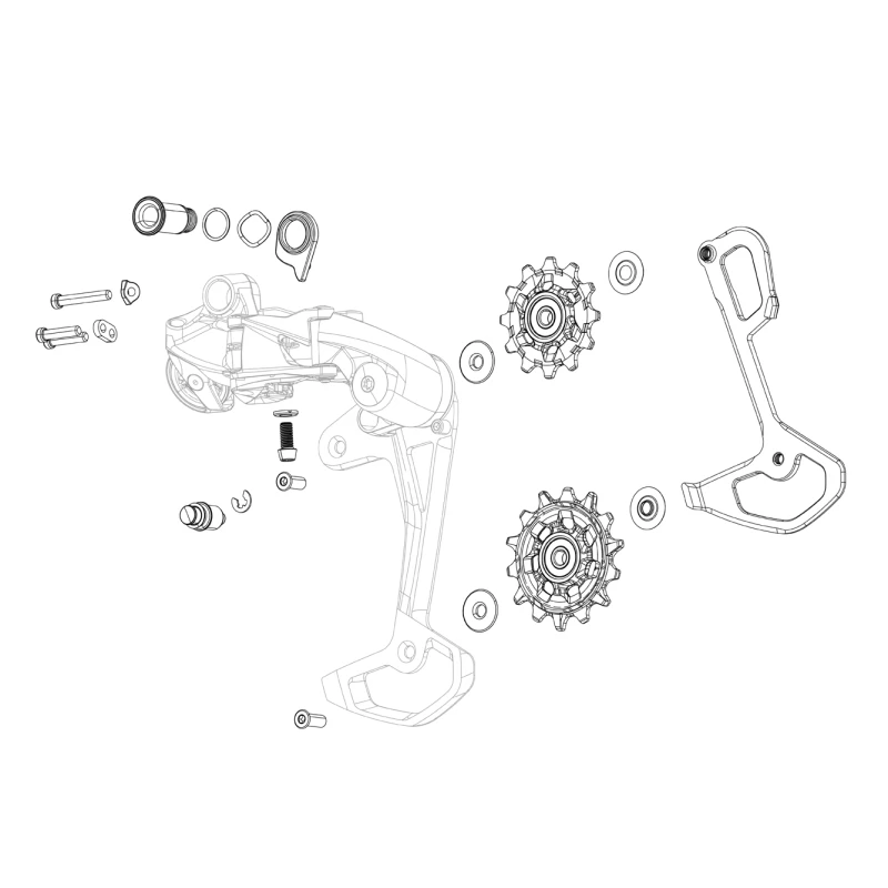 Image of Sram Spare Rear Derailleur BBolt and Limit Screw Kit GX Eagle Hex5 NO SIZE BLACK