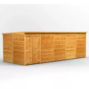 Image of Power Sheds - 20x8 Power Pent Windowless Double Door Garden Shed - Brown