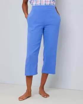 Image of Cotton Traders Womens Lounge Crop Trousers in Blue