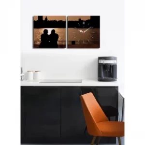 Image of 2P2828CS-16 Multicolor Decorative Canvas Wall Clock (2 Pieces)