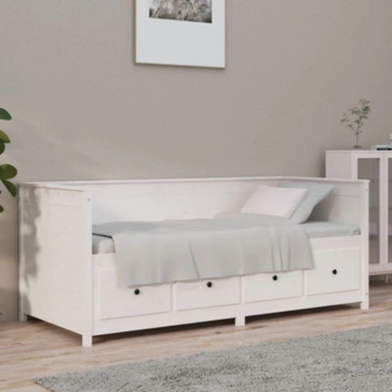 Image of VIDAXL Day Bed without Mattress White 90x190cm Single Solid Wood Pine vidaXL 8720287138006