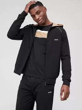 Image of BOSS Bodywear Mix & Match Hooded Lounge Top - Black, Size S, Men