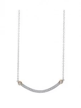 Image of The Love Silver Collection 18Ct Rose Gold Plated Silver Cubic Zirconia Bar Necklace