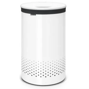 Image of Brabantia 60L Laundry Bin with Plastic Lid - White