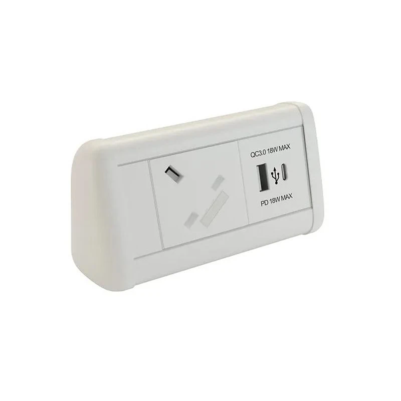Image of POWERDATA MINI DESK White 1X INDIVIDUALLY POWER SOCKET - USB TYPE A&am