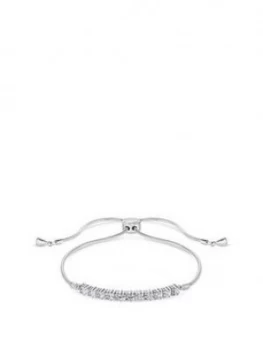 Image of Simply Silver Sterling Silver Cubic Zirconia Emerald Cut Baguette Toggle Bracelet