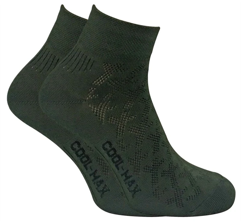 Image of Dr Hunter Dr Hunter Men 2 Pack Coolmax Low Cut Ankle Hiking Socks in Green Size: 6-8.5 Green 6-8.5 Male 7625657928427