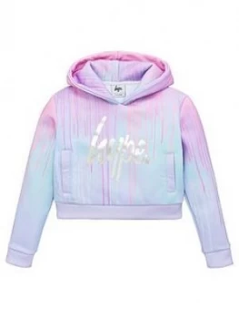 Image of Hype Girls Pastel Drips Overhead Hoodie - Multi, Size Age: 13 Years, Women