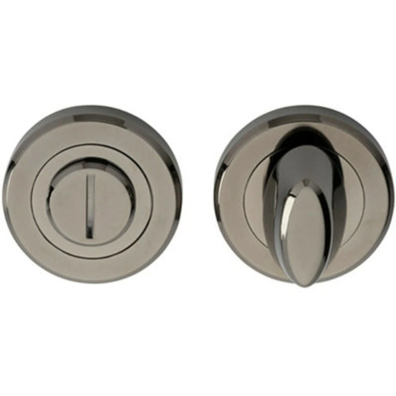 Image of Loops Thumbturn Lock and Release Handle Beveled Edge Concealed Fix Black Nickel Metallics unisex