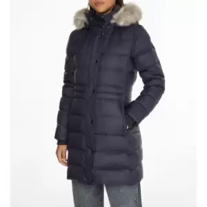 Image of Hooded Padded Puffer Jacket with Button Fastening