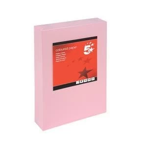 Image of 5 Star A4 Multifunctional Coloured Card 160gsm Light Pink Pack of 250 Sheets
