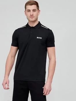Image of BOSS Paddytech Polo Shirt - Black, Size L, Men