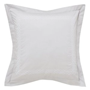 Image of Bedeck of Belfast Silver Egyptian Cotton Percale 300 Thread Count Saffi' Large Square Pillow Case
