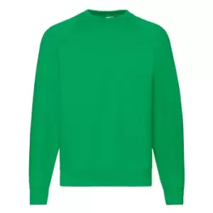 Image of Fruit Of The Loom Mens Raglan Sleeve BelcoroA Sweatshirt (M) (Kelly Green)