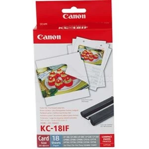 Image of Canon KC-18IF Colour Ink Cartridge/ Credit Card Sized Label Set 18 sheets