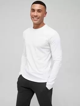 Image of Superdry Vintage Embroidered Logo Long Sleeve T-Shirt - White , Optic, Size L, Men