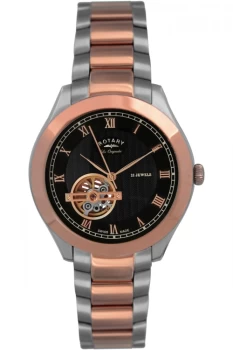 Image of Rotary GB90517-01-X Mens Les Originales Jura Automatic Wristwatc Colour - Black