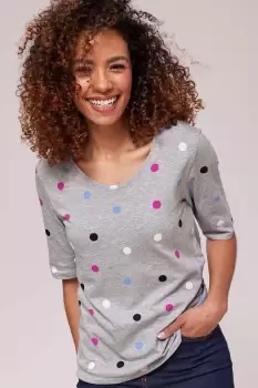 Image of 1/2 Sleeve Print Jersey Top