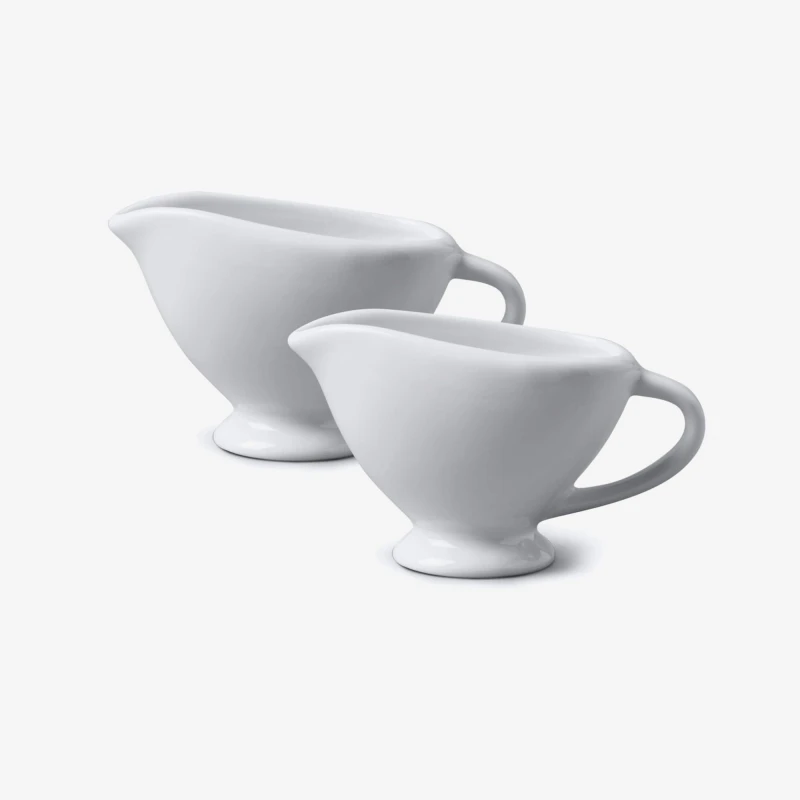Image of WM Bartleet & Sons Porcelain Mini Sauce Boat Set of 2 White