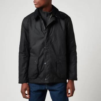 Image of Barbour Tartan Mens Horto Wax Jacket - Black - M