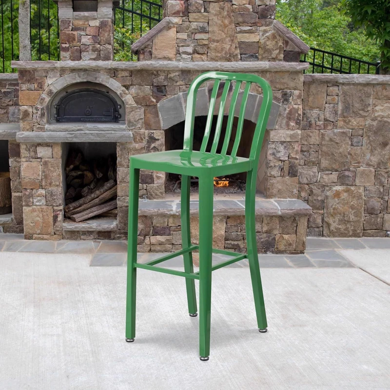 Image of FWStyle FWStyle Set Of 2 Green Galvanised Steel Chairs Indoor & Outdoor Green One Size Unisex 5056413132864