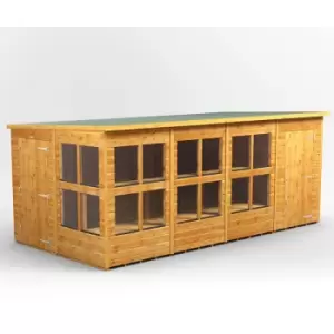 Image of 16x8 Power Pent Potting Shed Combi Building including 4ft Side Store
