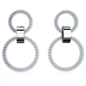 Image of Hollow Blue Rhodium Plated Hoop Earrings 5663503