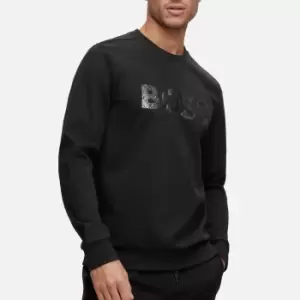 Image of BOSS Green Salbo Mirror Cotton-Blend Jersey Sweatshirt - S