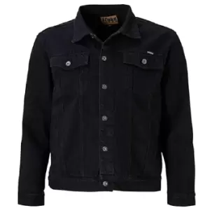Image of Duke Mens Western Trucker Style Denim Jacket (Medium) (Black)