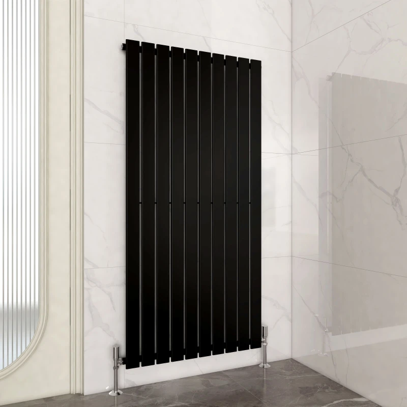 Image of MCC DIRECT Mcc Direct - 1600 x 680mm Single Designer Flat Panel Central Heating Radiator matt Black HS2423