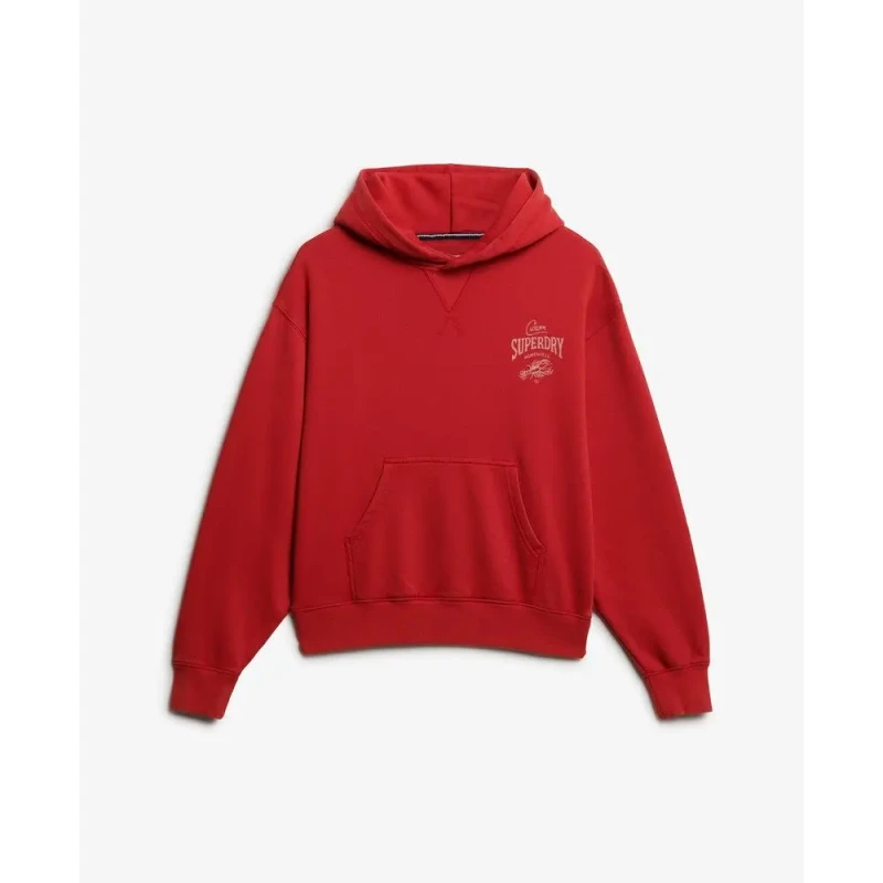 Image of Superdry Womens hooded sweatshirt Superdry Heritage Hamptons Rouge Female M