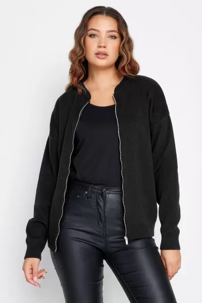 Image of Tall Knitted Bomber Jacket