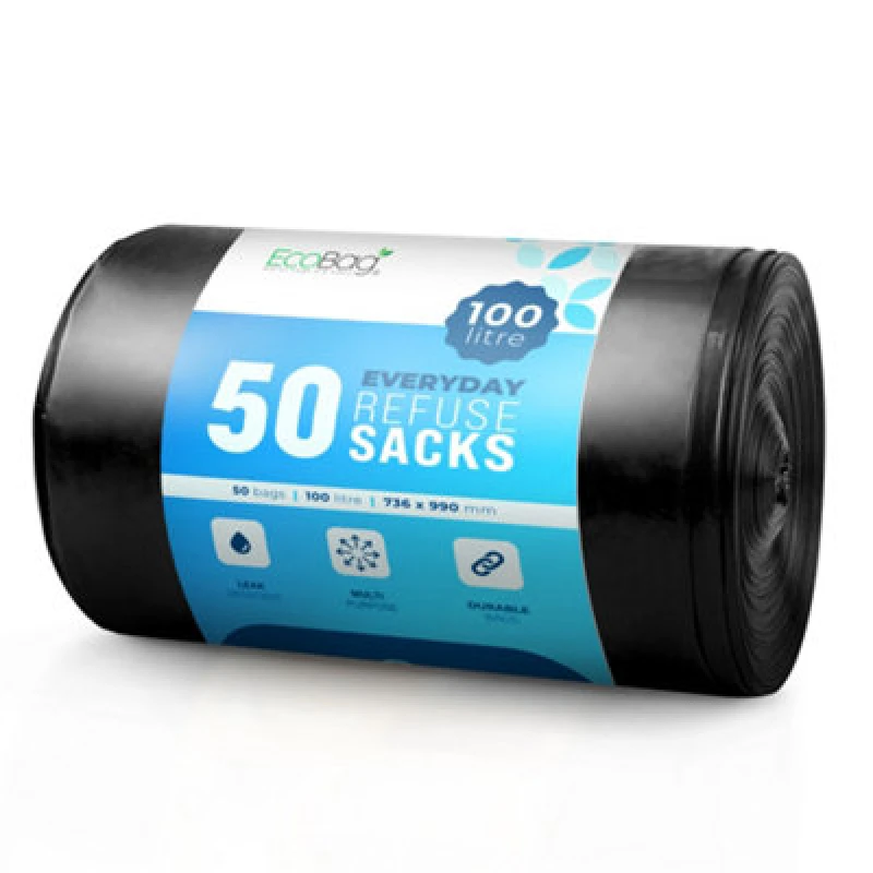 Image of Eco Bag 50 Heavy Duty Refuse Sacks - Leak Resistant Bin Bags
