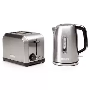 Image of Haden Hampton Twin 1.7L Kettle and 2 Slice Toaster Set 190055 in Stainless Steel
