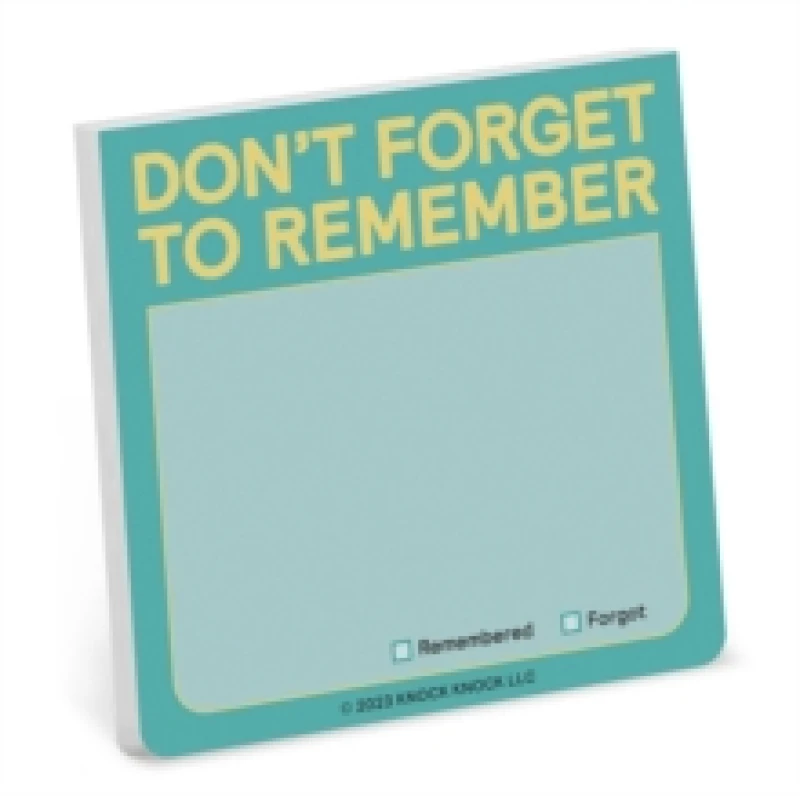 Image of Knock Knock Don't Forget to Remember Sticky Note (Pastel) Other printed item