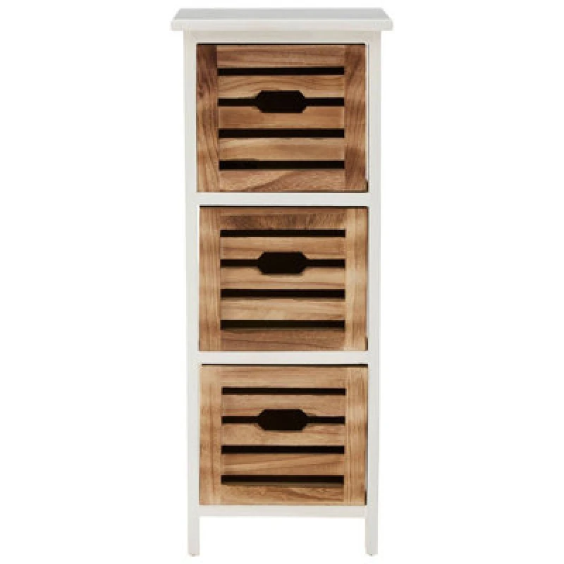 Image of Premier Housewares Portsmouth 3 Drawer Chest, Natural Wood, Delivered Fully Assembled Natural
