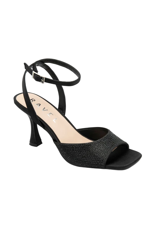 Image of Ravel Womens 'Holms' Satin & Diamante Sandals in Black Size: 6 Black Female 6