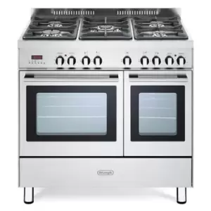 Image of DeLonghi DTR906DF 90cm Modern Twin Cavity Dual Fuel Range in Stainless Steel