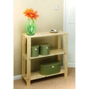 Image of Wickes 3 Tier Pine Shelving Unit