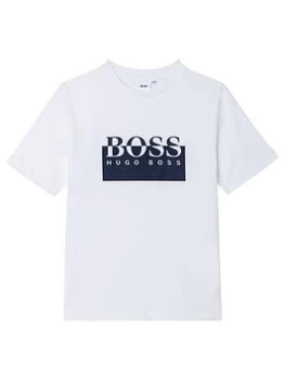 Image of Hugo Boss Short Sleeve Chest Logo T-Shirt White Size 12 Years Boys