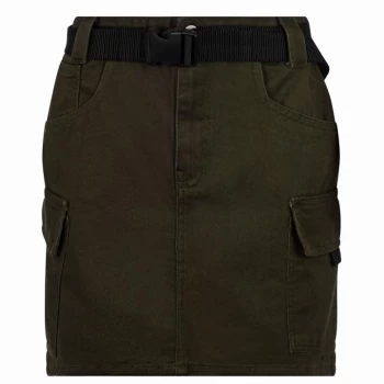 Image of Golddigga Belted Cargo Skirt Ladies - Khaki