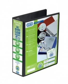 Image of Elba Panorama Pres Laf File A4 70mm Blk - 5 Pack