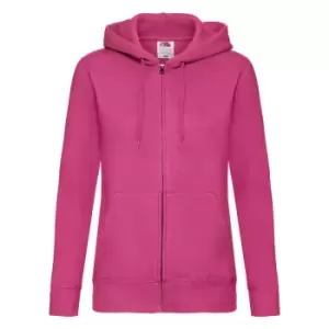 Image of Fruit Of The Loom Ladies Lady-Fit Hooded Sweatshirt Jacket (L) (Fuchsia)
