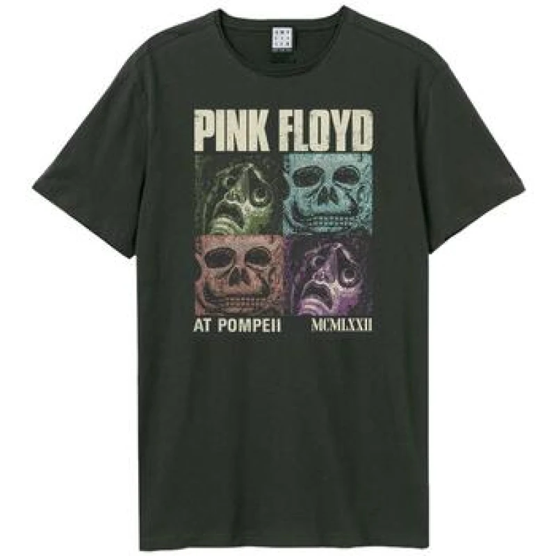 Image of Amplified Amplified Men Pompeii Masks Pink Floyd T-Shirt in Charcoal Size: X-Small Charcoal XS Male 5063806627913
