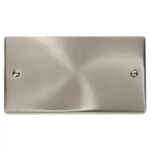 Image of Click Scolmore Deco Satin Chrome 2 Gang Blank Plate - VPSC061